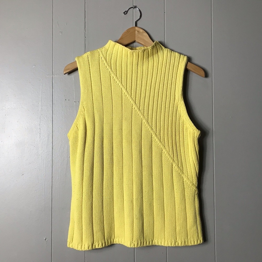 WORLD REPUBLIC CLOTHING YELLOW TEXTURED SLEEVELESS SWEATER WOMENS SIZE XL
